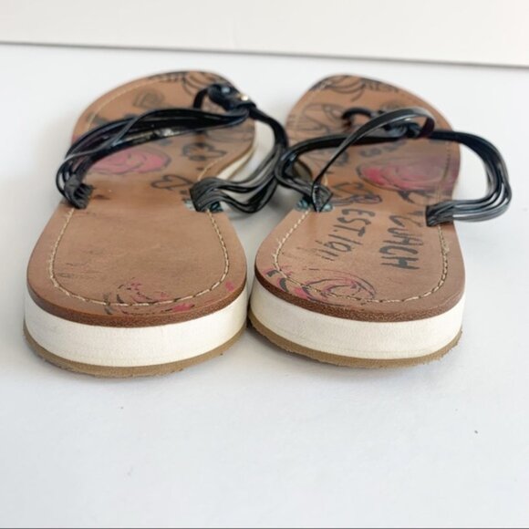 COACH Maria Black Patent leather Flip Flop Sandals - Picture 2 of 8